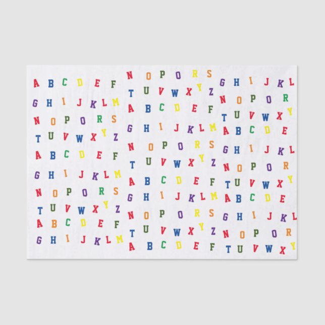 Papier Mousseline Papier Tissu ABC Baby shower (Recto)