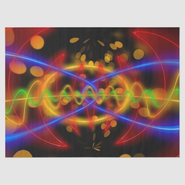 Papier Mousseline papier tissu abstrait néon (Recto)