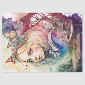 Papier Mousseline Papier Tissu Alice Découpage Aquarelle