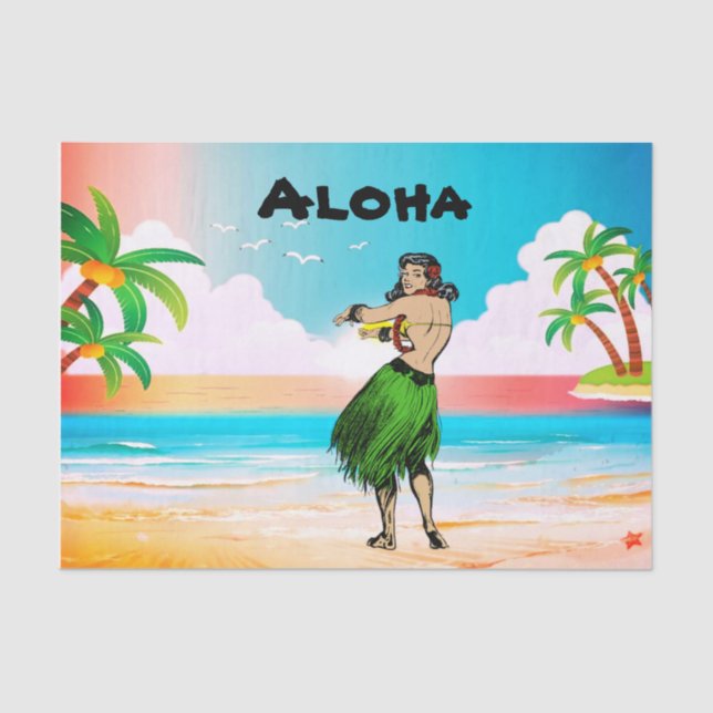 Papier Mousseline Papier Tissu Aloha (Recto)