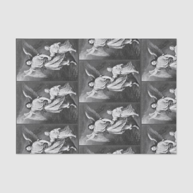 Papier Mousseline Papier Tissu Angel Et Enfant Du Gardien (Recto)