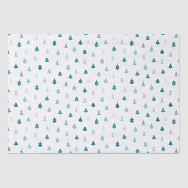 Papier Mousseline Papier Tissu Aqua Christmas Tree (Recto)