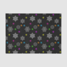 Papier Tissu Black & Bright Snowflake