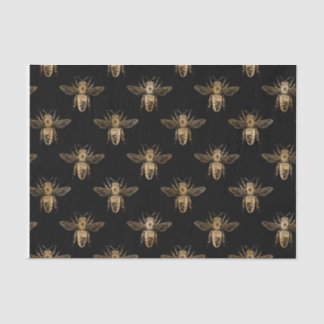 Papier Mousseline Papier Tissu Black & Gold Queen Bee