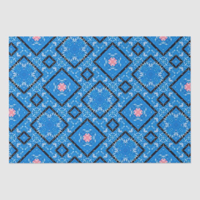 Papier Mousseline Papier Tissu Bleu Noir Perdu (Recto)