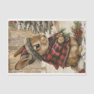 Papier Mousseline Papier Tissu Bunny de Noël