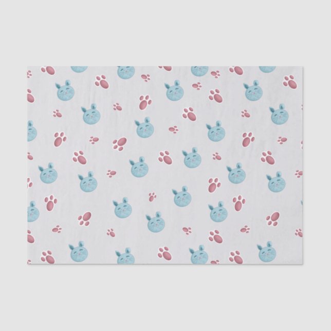Papier Mousseline Papier Tissu Bunny - Joli Enveloppement Cadeau Lap (Recto)