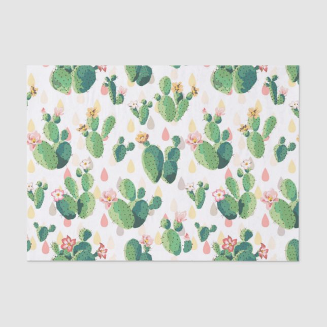 Papier Mousseline Papier Tissu Cactus (Recto)