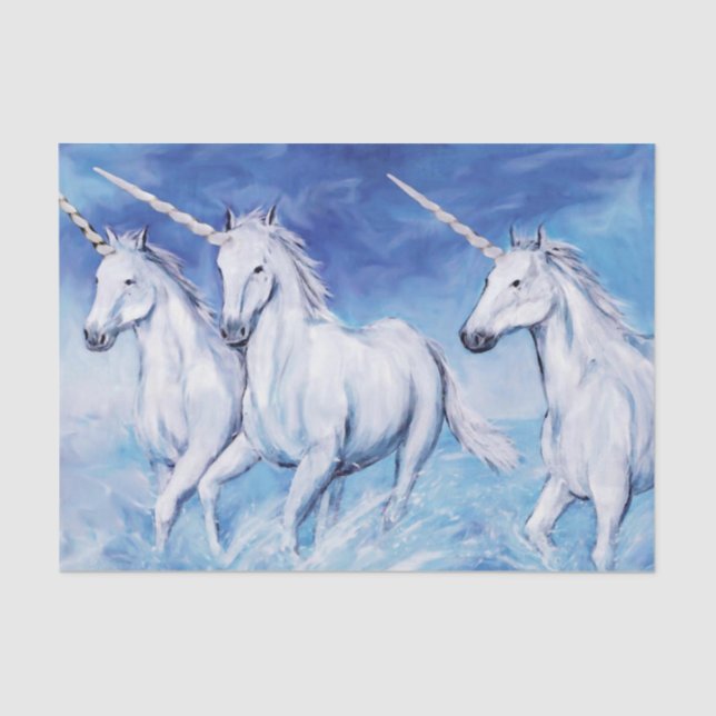 Papier Mousseline Papier Tissu Cadeau Unicorn (Recto)