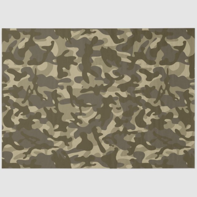 Papier Mousseline Papier Tissu Camouflage Central (Recto)