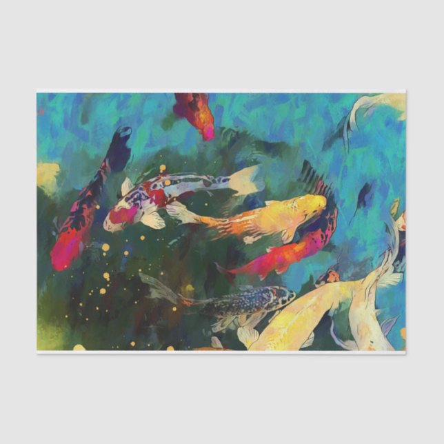 Papier Mousseline Papier Tissu Carpe Japonaise (Recto)