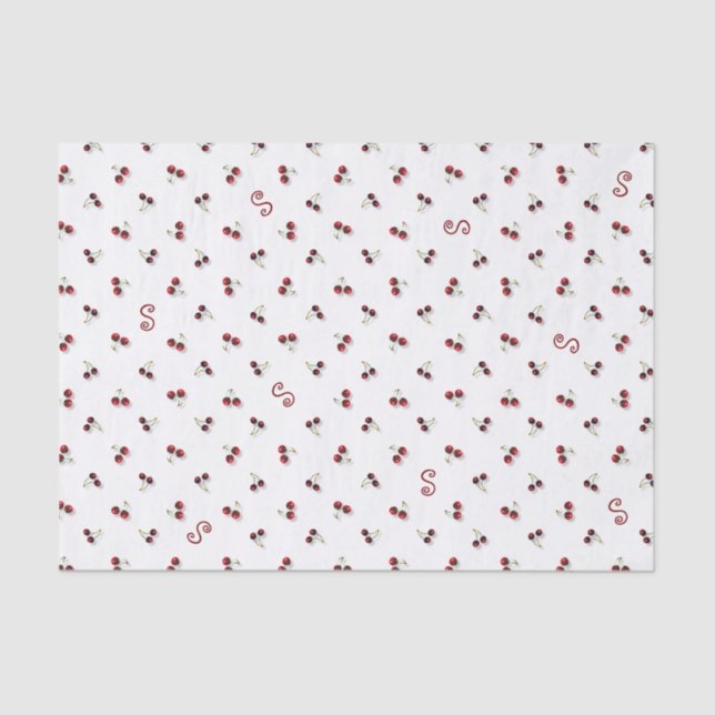 Papier Mousseline Papier Tissu Cerise (Recto)