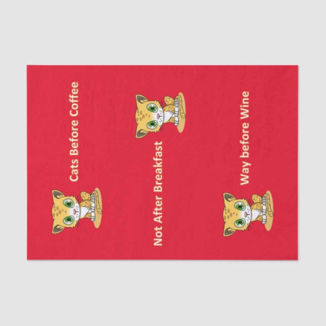 Papier Mousseline Papier Tissu Chats Chatons Avant Après Le Vin De C (Recto)