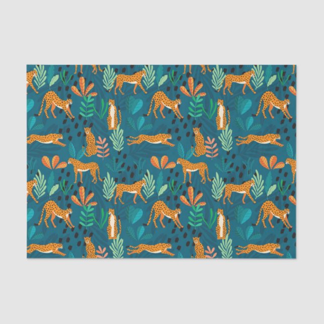 Papier Mousseline Papier Tissu Cheetah (Recto)