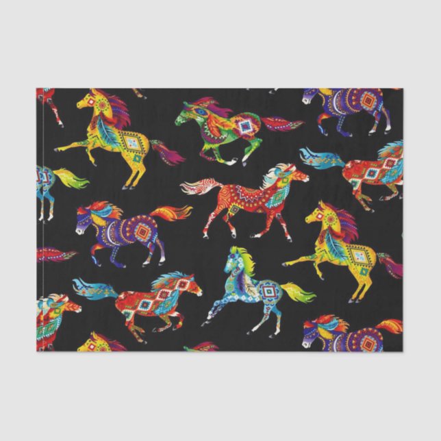 Papier Mousseline Papier Tissu Cheval (Recto)