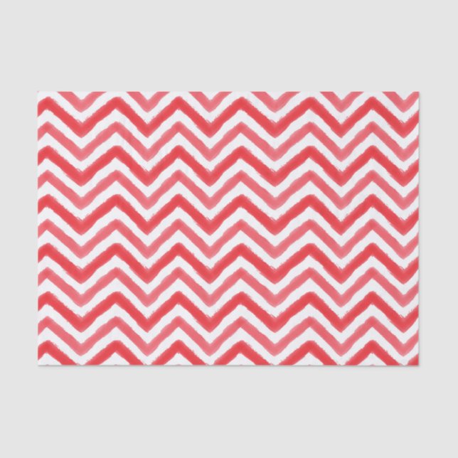 Papier Mousseline Papier Tissu Chevron couleur Aquarelle Rouge (Recto)