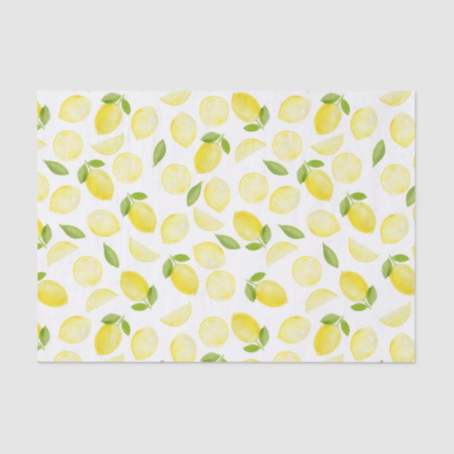 Papier Mousseline Papier Tissu citron jaune aquarelle (Recto)