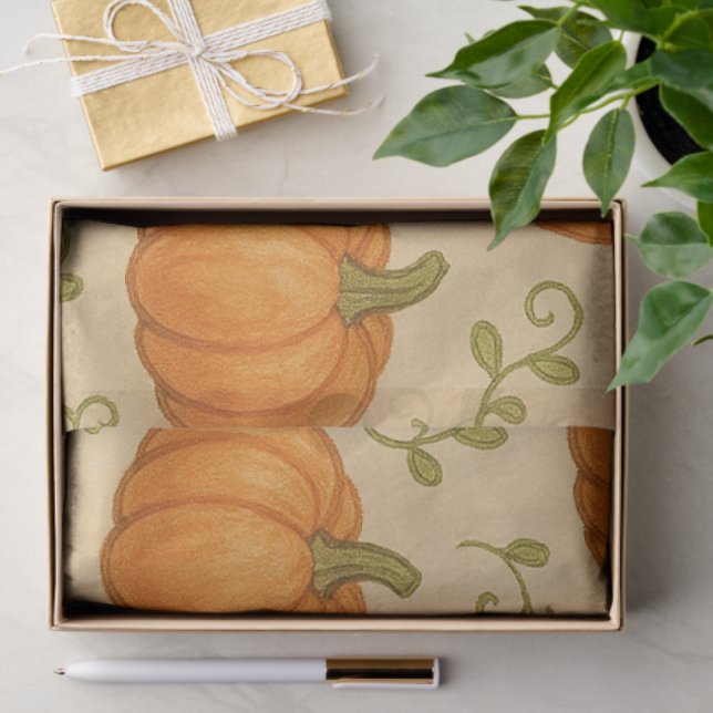 Papier Mousseline Papier Tissu Citrouille mignon - Emballage Cadeau  (Cadeau)