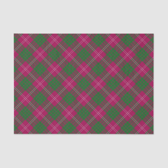 Papier Mousseline Papier Tissu Clan Crawford Tartan (Recto)