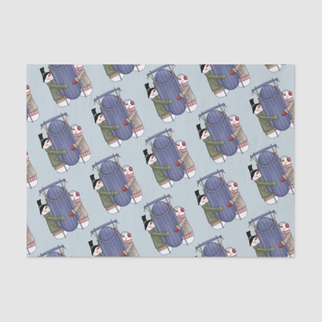 Papier Mousseline Papier Tissu Couple Neige Couple Doux (Recto)