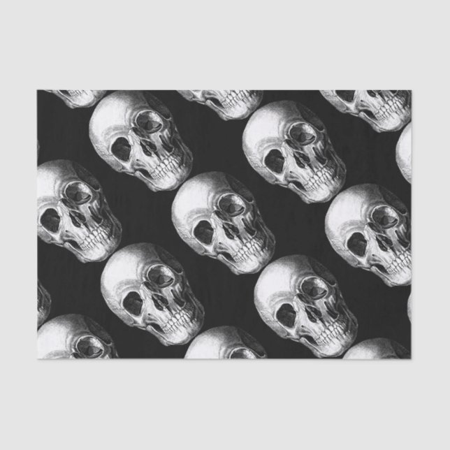 Papier Mousseline Papier Tissu Crânien noir (Recto)