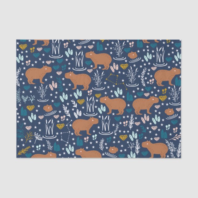 Papier Mousseline Papier Tissu Cute Capybara (Recto)