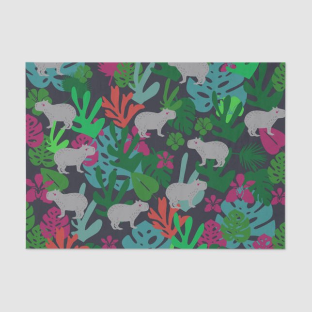 Papier Mousseline Papier Tissu Cute Capybara (Recto)