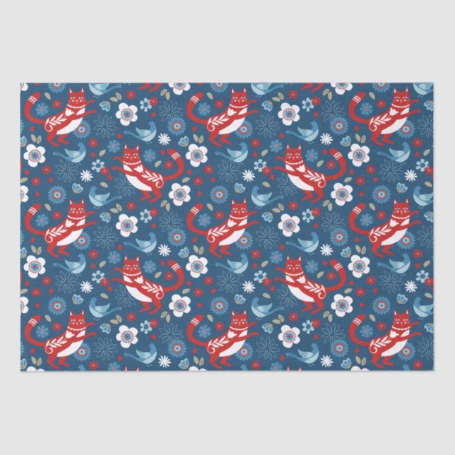 Papier Mousseline Papier Tissu Cute Chat (Recto)