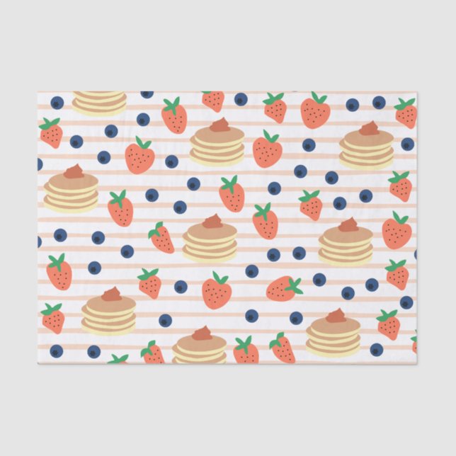 Papier Mousseline Papier Tissu Cute Pancakes and Berries (Recto)