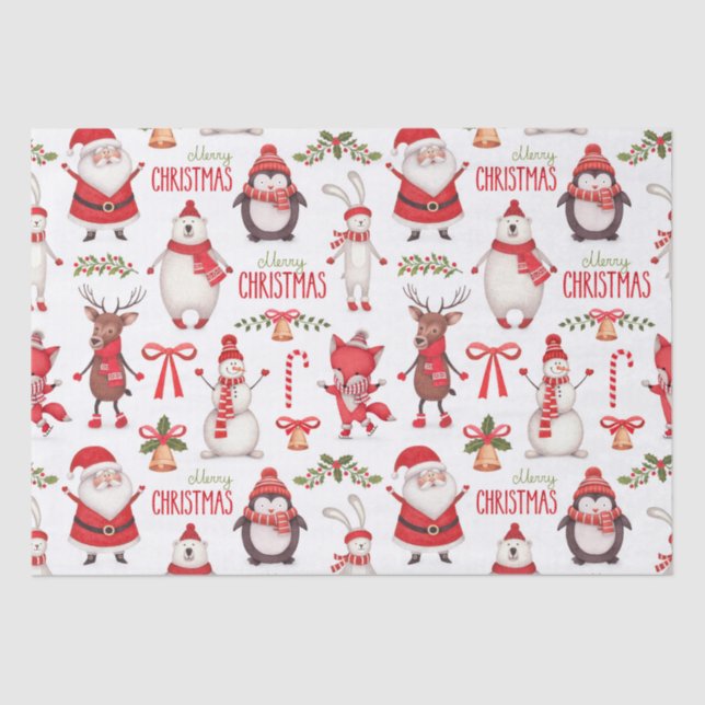 Papier Mousseline Papier Tissu Cute Snowman (Recto)