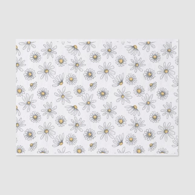 Papier Mousseline Papier Tissu Daisy (Recto)