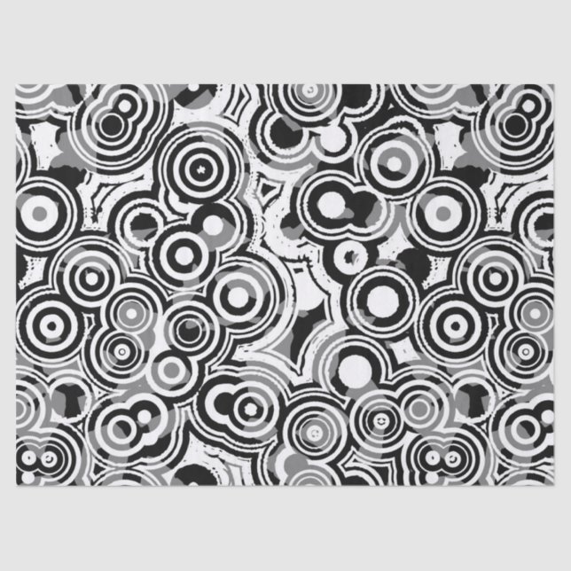 Papier Mousseline Papier tissu de cercles abstraits (Recto)