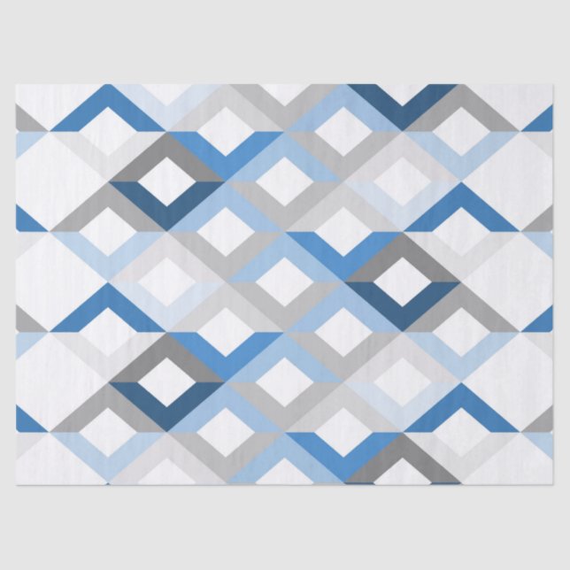 Papier Mousseline papier tissu de chevrons bleu (Recto)