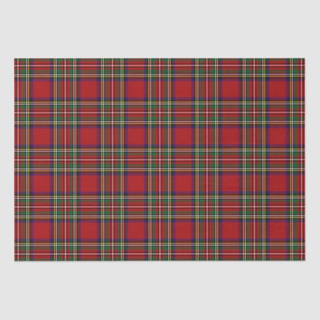 Papier Mousseline Papier Tissu De Conception Plaid Rouge (Recto)