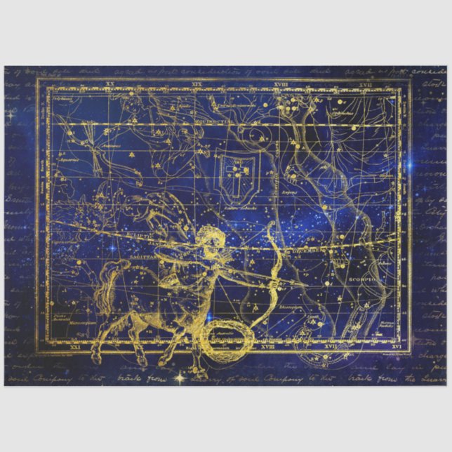 Papier Mousseline papier tissu de constellation sagittaire (Recto)