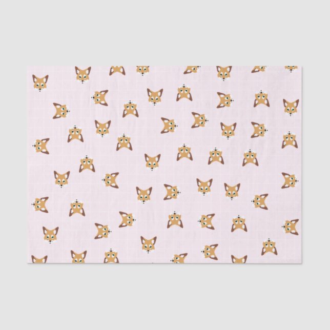Papier Mousseline Papier Tissu De Cute Foxes (Recto)