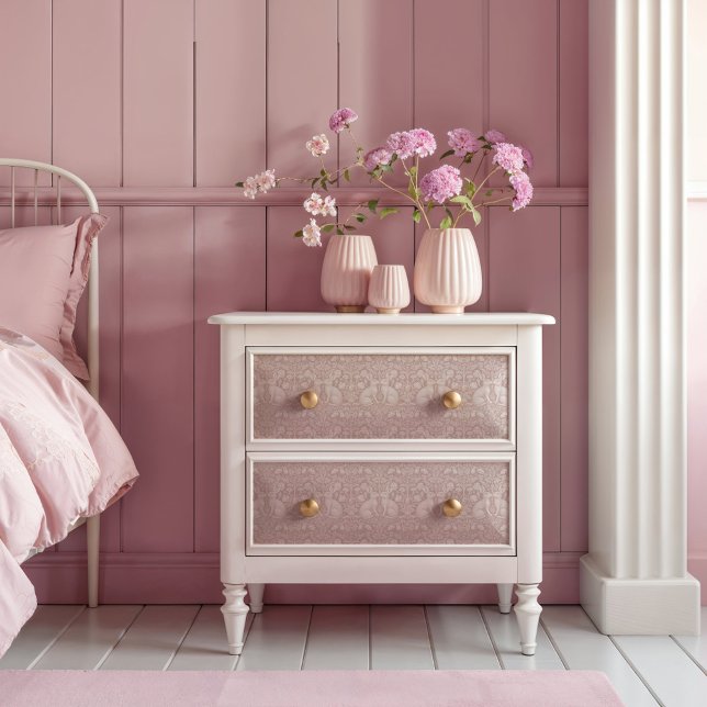 Papier Mousseline Papier Tissu De Mingle De Pré Rose Doux (Decoupage paper for upcycling furniture.)