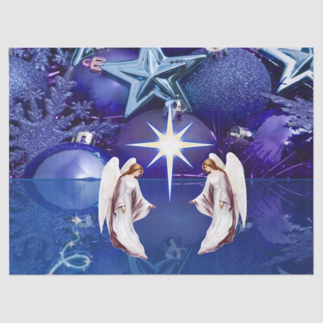 Papier Mousseline Papier Tissu de Noël, Ange (Recto)