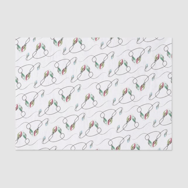 Papier Mousseline Papier Tissu de Noël Chaîne de lumière moderne (Recto)