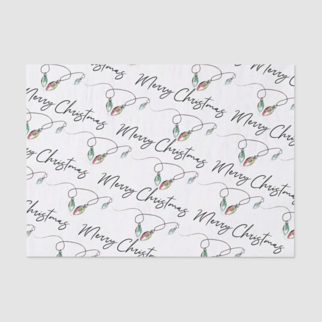 Papier Mousseline Papier Tissu de Noël Chaîne de lumière moderne (Recto)