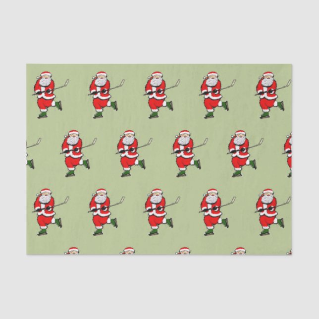 Papier Mousseline Papier Tissu de Noël de Hockey (Recto)