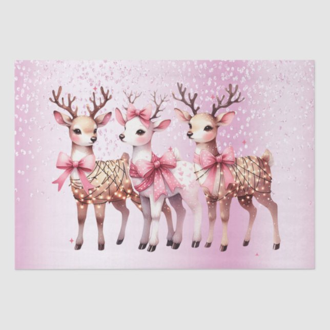 Papier Mousseline Papier Tissu de Noël Deer (Recto)