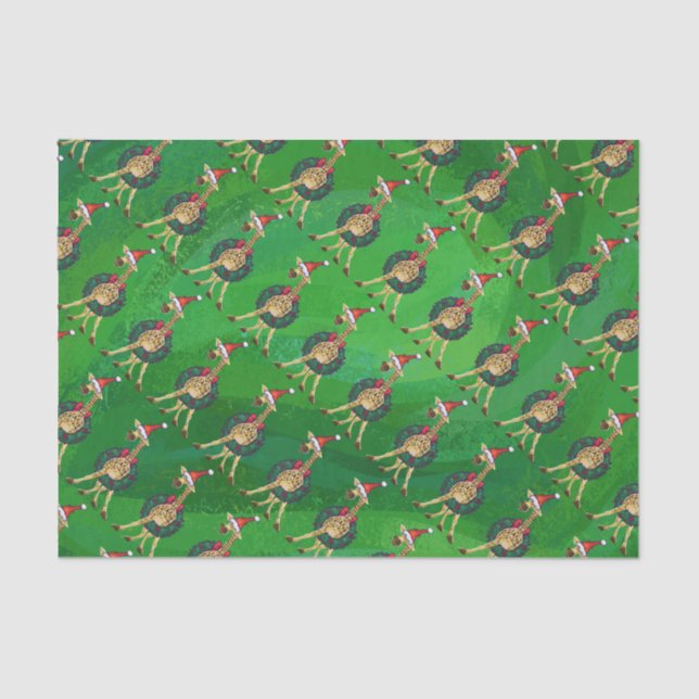 Papier Mousseline Papier Tissu de Noël Giraffe (Recto)
