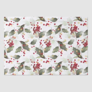 Papier Mousseline Papier Tissu de Noël Holly Light Garland