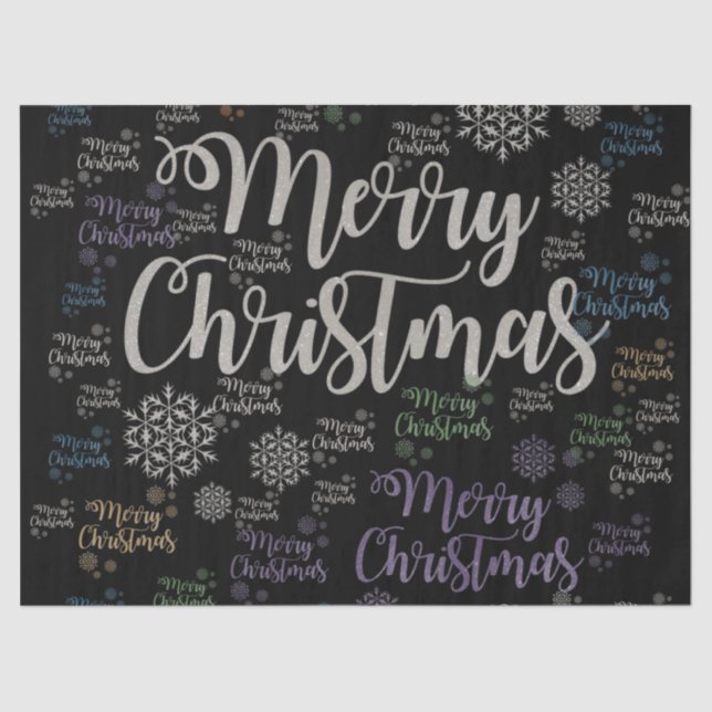 Papier Mousseline Papier Tissu de Noël, Joyeux Noël (Recto)