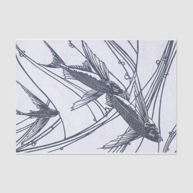 Papier Mousseline Papier Tissu de poisson volant (Recto)