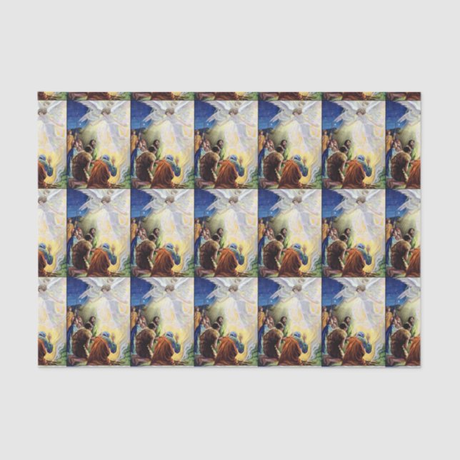 Papier Mousseline Papier Tissu De Prière Des Anges (Recto)