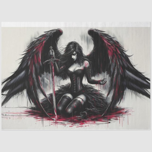 Papier Mousseline Papier Tissu De Style Comic Dark Angel (Recto)