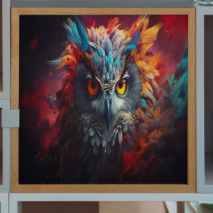 Papier Mousseline Papier Tissu Découpage Chouette aux couleurs vives