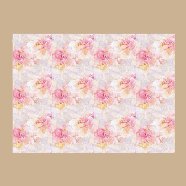 Papier Mousseline Papier Tissu Découpage Fleurs aquarelles (Créateur téléchargé)